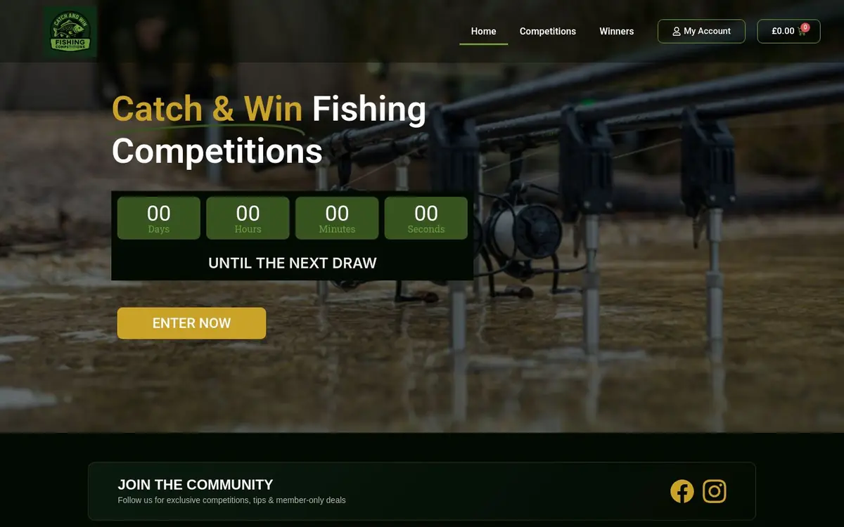 Catch & Win, a fishing competition website we designed and built